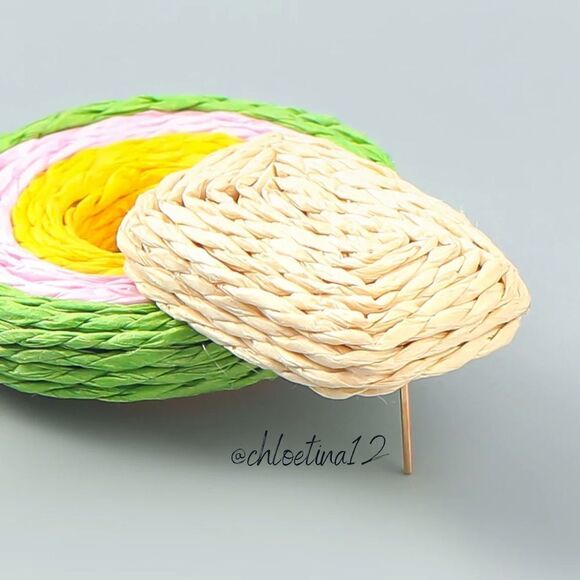 NEW Boho Braided Raffia Earrings - Picture 6 of 11